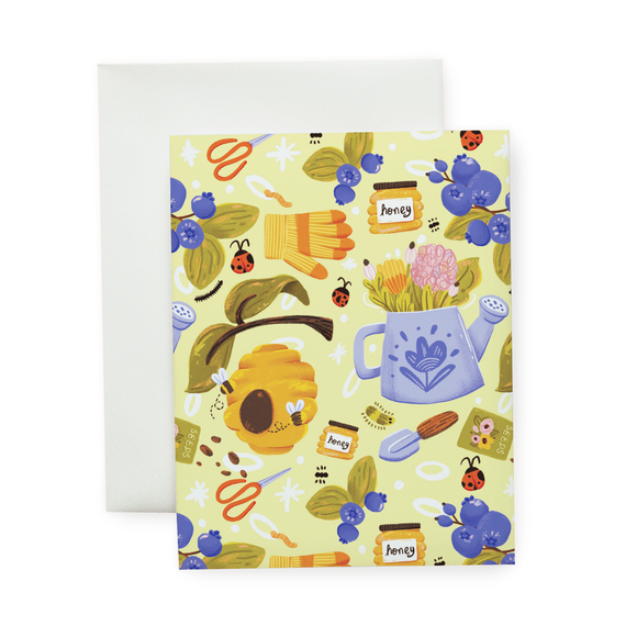 Day of Gardening Patterned Florals Blank Note Card