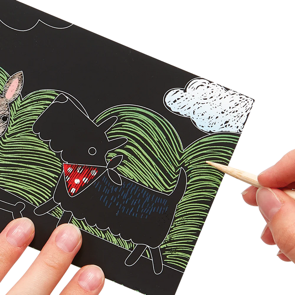Playful Pups Scratch and Scribble Mini Scratch Art Kit