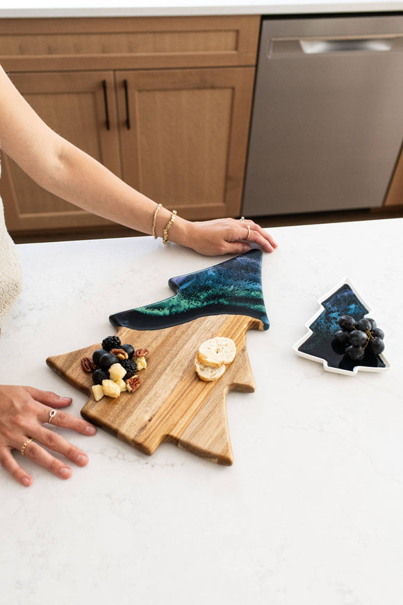 Christmas Tree Resin Charcuterie Board
