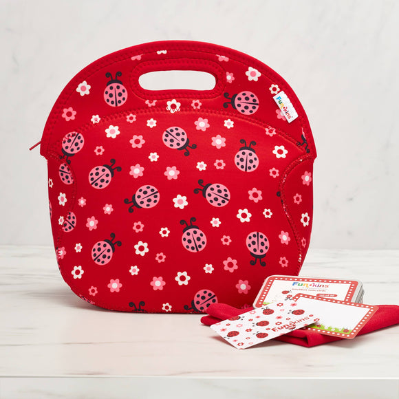 Large, Machine Washable Lunch Bag for Kid - Ladybugs