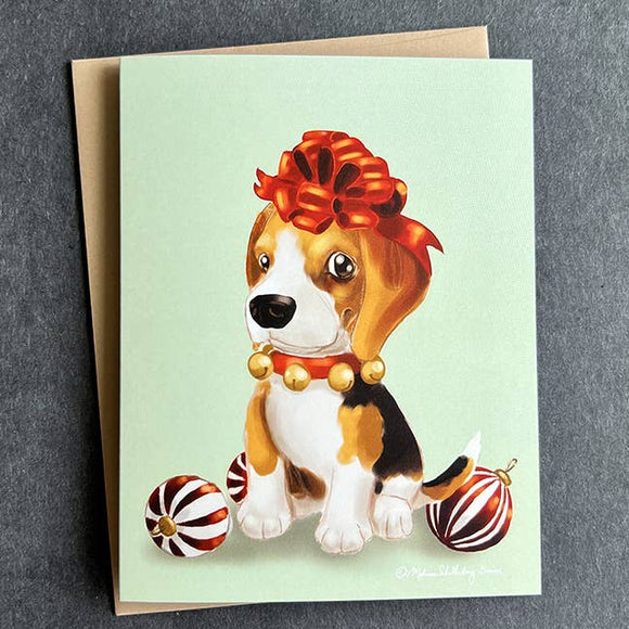 Beagle Puppy Christmas Card