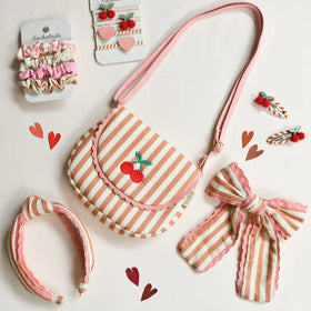 Stripy Cherry Clips - 0