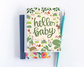 Hello Baby Woodland Forest Baby Shower Card - 0