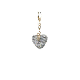 Metal Sparkle Heart Charm in Silver