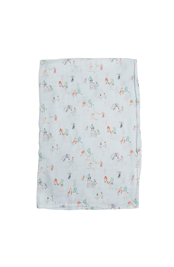 Loulou Lollipop Muslin Swaddle (Ice Hockey)