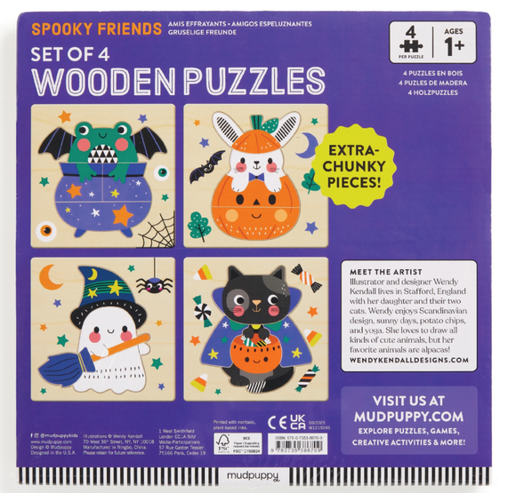 Halloween Set of 4 Wood Puzzles