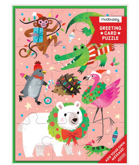 Merry Animals Greeting Card Puzzle