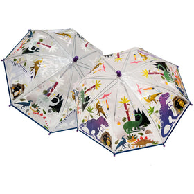 Colour Changing Umbrella - Transparent Dino