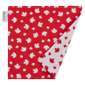 Set of Two Reusable Cloth Napkins for Kids - Red Leaves - 0
