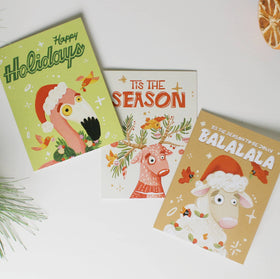 Carolling Sheep - Illustrated Holiday Card - 0