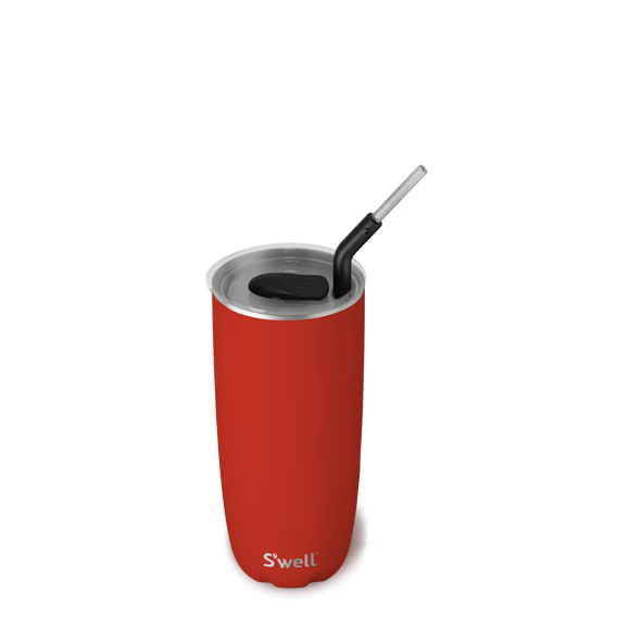 24oz Poppy Red Tumbler with Straw