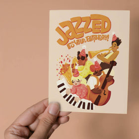 Jazzy Birthday - Illustrated Birthday Card - 0