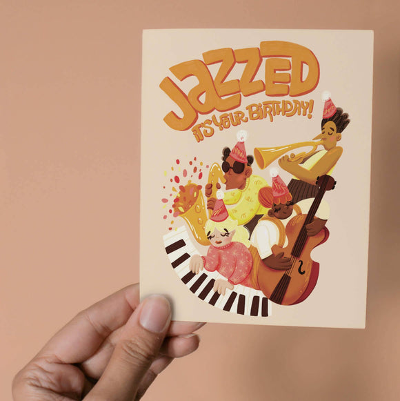 Jazzy Birthday - Illustrated Birthday Card