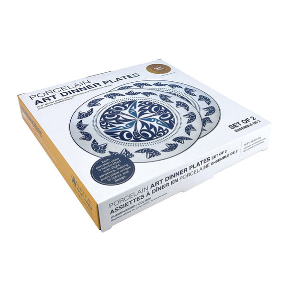 Porcelain Art Dinner Plates (Set of 2) - Hummingbirds