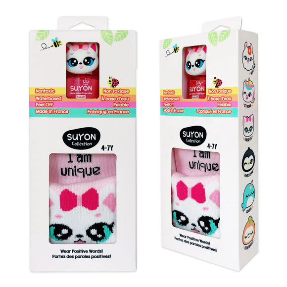 Socks & Nail Polish Gift Set - Kitty