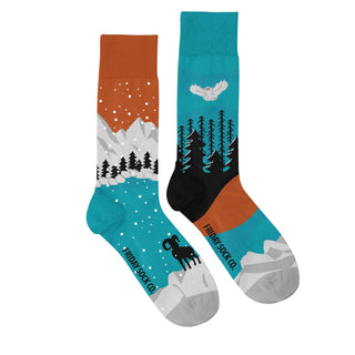 Men's Mismatched Canadian Landscape Socks- The Rockies