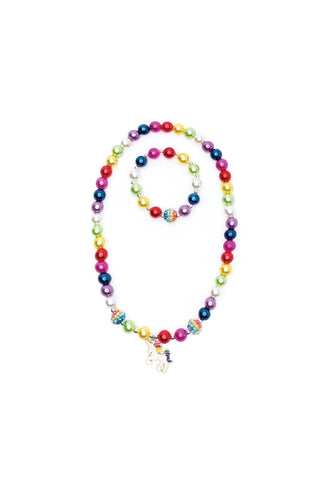 Gumball Rainbow Necklace & Bracelet Set with Unicorn
