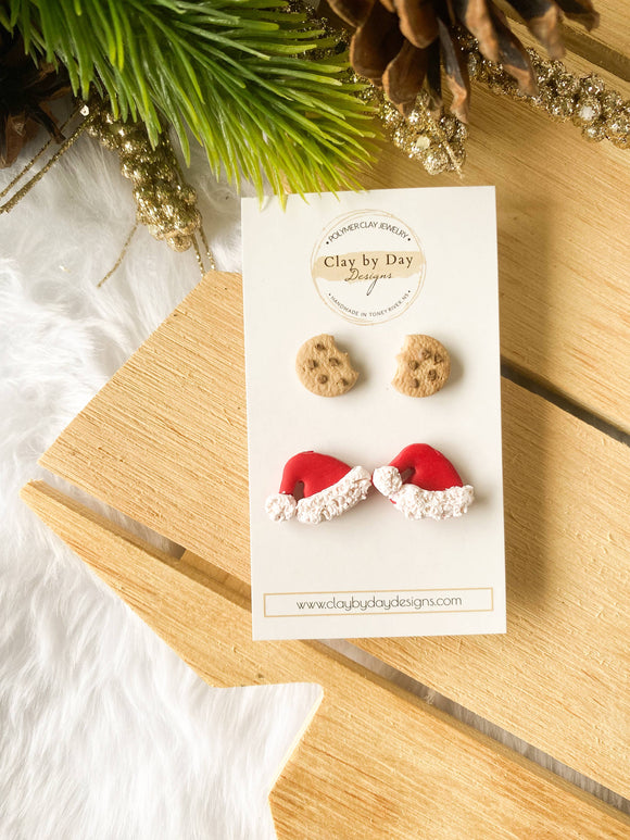 Santa Hat and Cookies - Christmas/Winter Earrings 