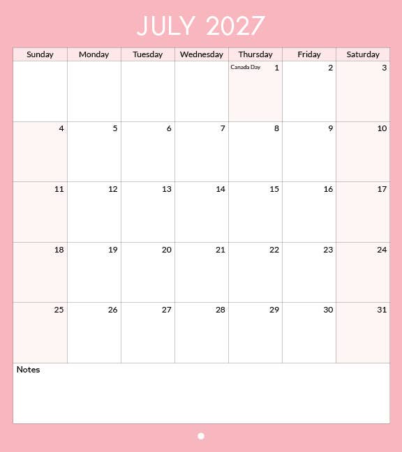 2027 Toronto Landmarks Calendar