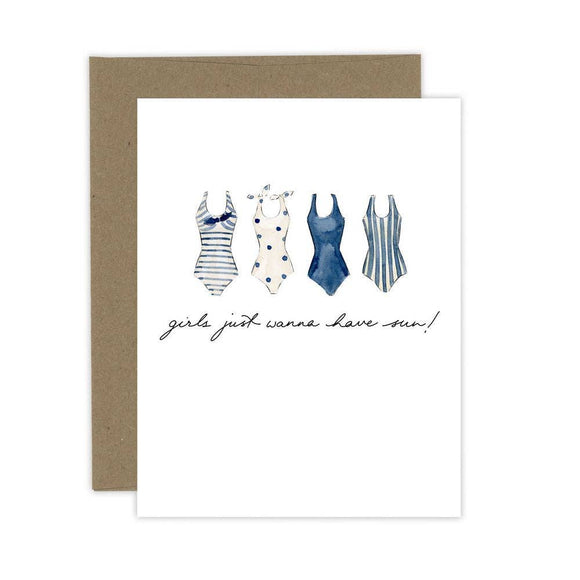 Girls Just Wanna Have Sun! Card | Bathing Suits