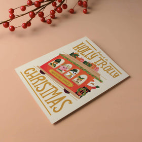 Holly Trolly - Illustrated Christmas Card - 0