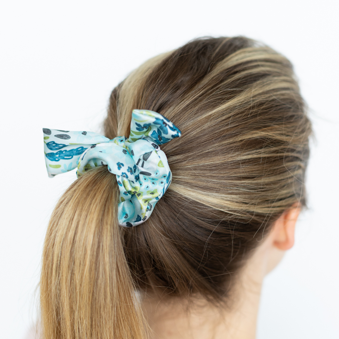 Waterfall Floral Satin Scrunchie - 0