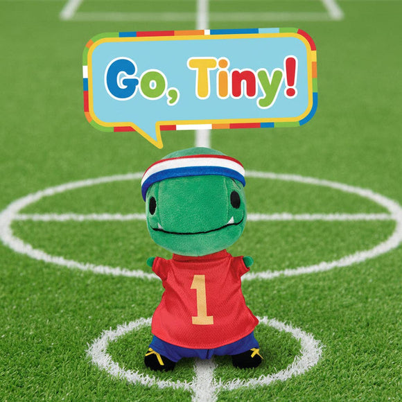 Tiny T. Rex Tries Soccer Plush