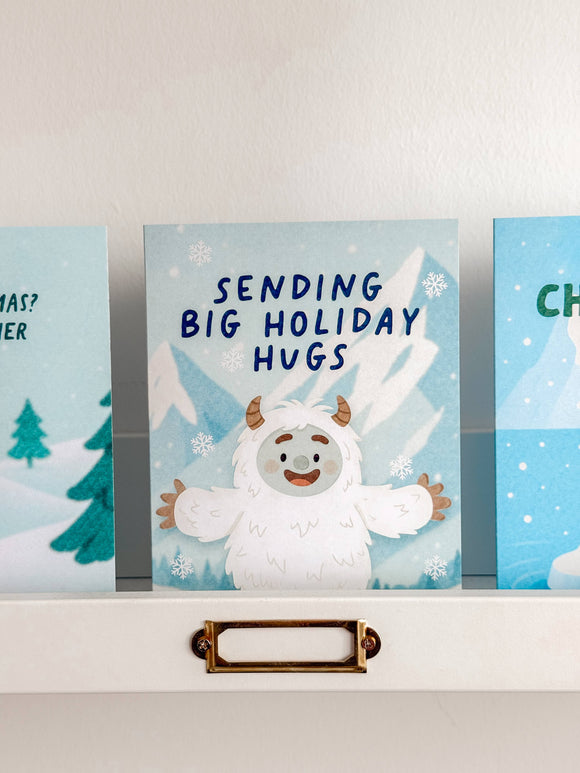 Sending Big Holiday Hugs - Abominable Snowman Christmas Card