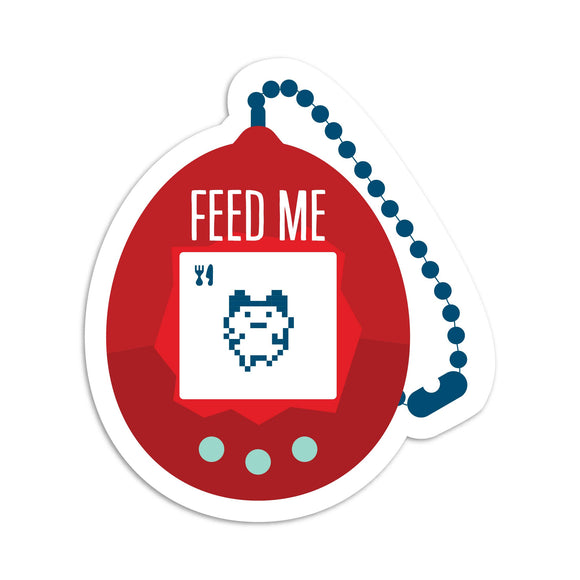 Feed me tamagotchi vinyl sticker