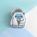 Yeti eating Ice Cream Chenille Iron On Patch-4