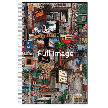 My City Toronto Notebook - Handmade Canadian notebook featuring unique Toronto skyline collage, perfect gift idea.