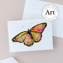 Garden Empress Monarch Butterfly Floral Watercolor Art Card-1