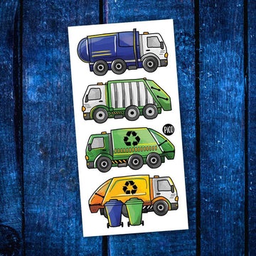 Recycling Trucks - Temporary Tattoos