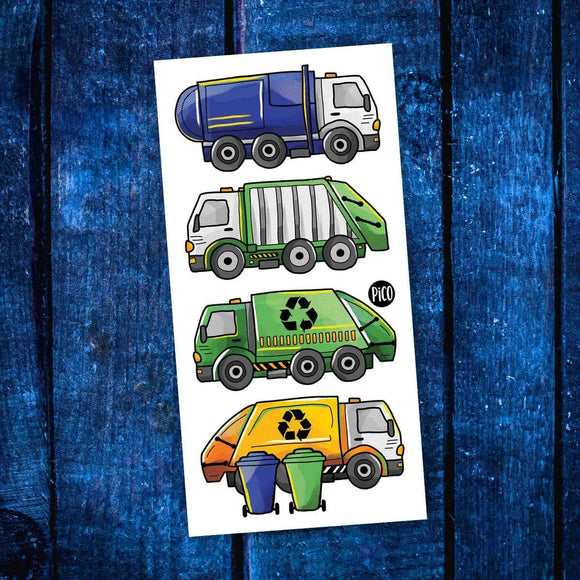 Recycling Trucks - Temporary Tattoos