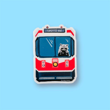 YYZ Streetcar W/ Raccoon Vinyl Sticker - 0