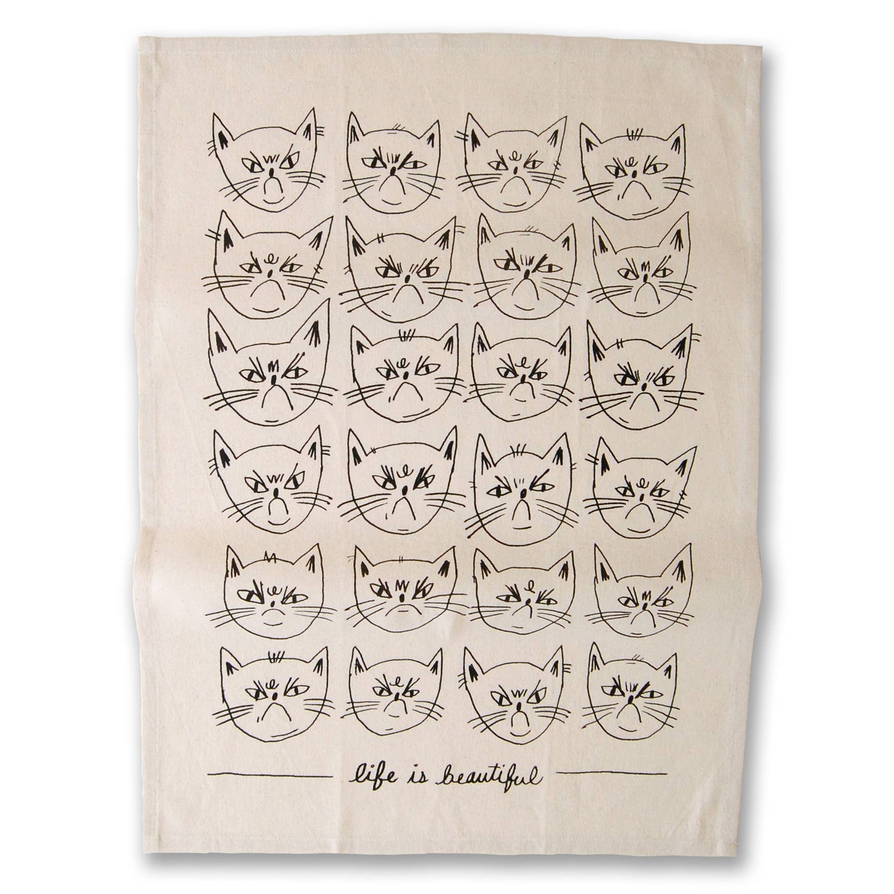 Snitty Kitty "Life is Beautiful" Tea Towel - 0