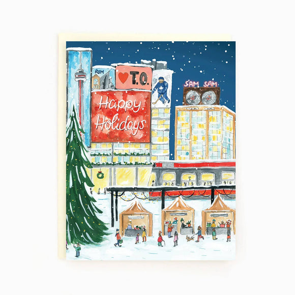 Assorted Box Of 8 'Toronto Wraparound Holiday' Cards