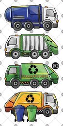 Recycling Trucks - Temporary Tattoos-4