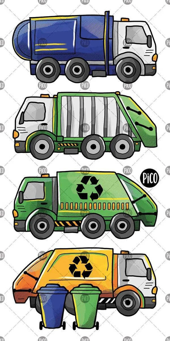 Recycling Trucks - Temporary Tattoos