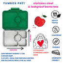 Yumbox Prêt – Leakproof Stainless Steel Lunch Box - Dublin Green-3