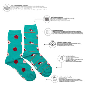 Women's Birds & Birdhouse Socks - 0