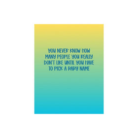 Picking A Baby Name Card