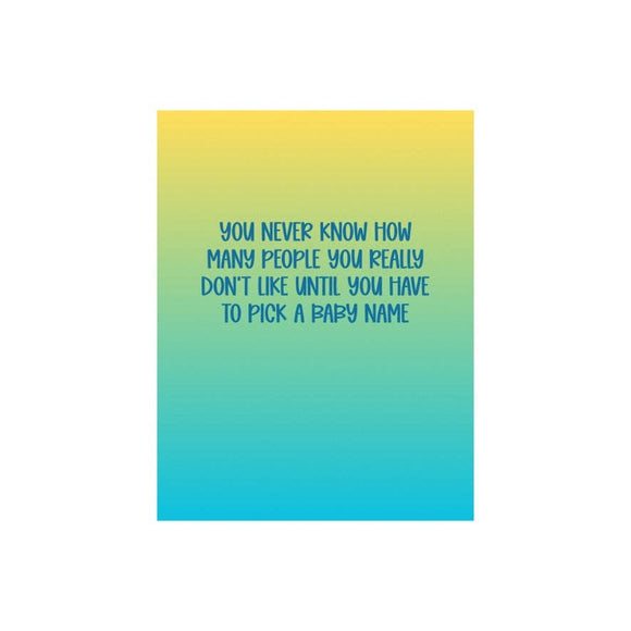 Picking A Baby Name Card