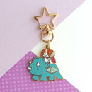 Cavalier King Charles Spaniel Riding Dragon Enamel Keychain-1