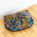 Black Floral Zipper Pouch