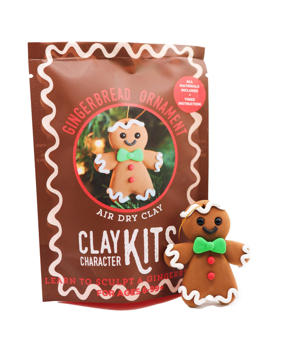 Gingerbread Ornament Air Dry Clay Kit | Christmas DIY Craft