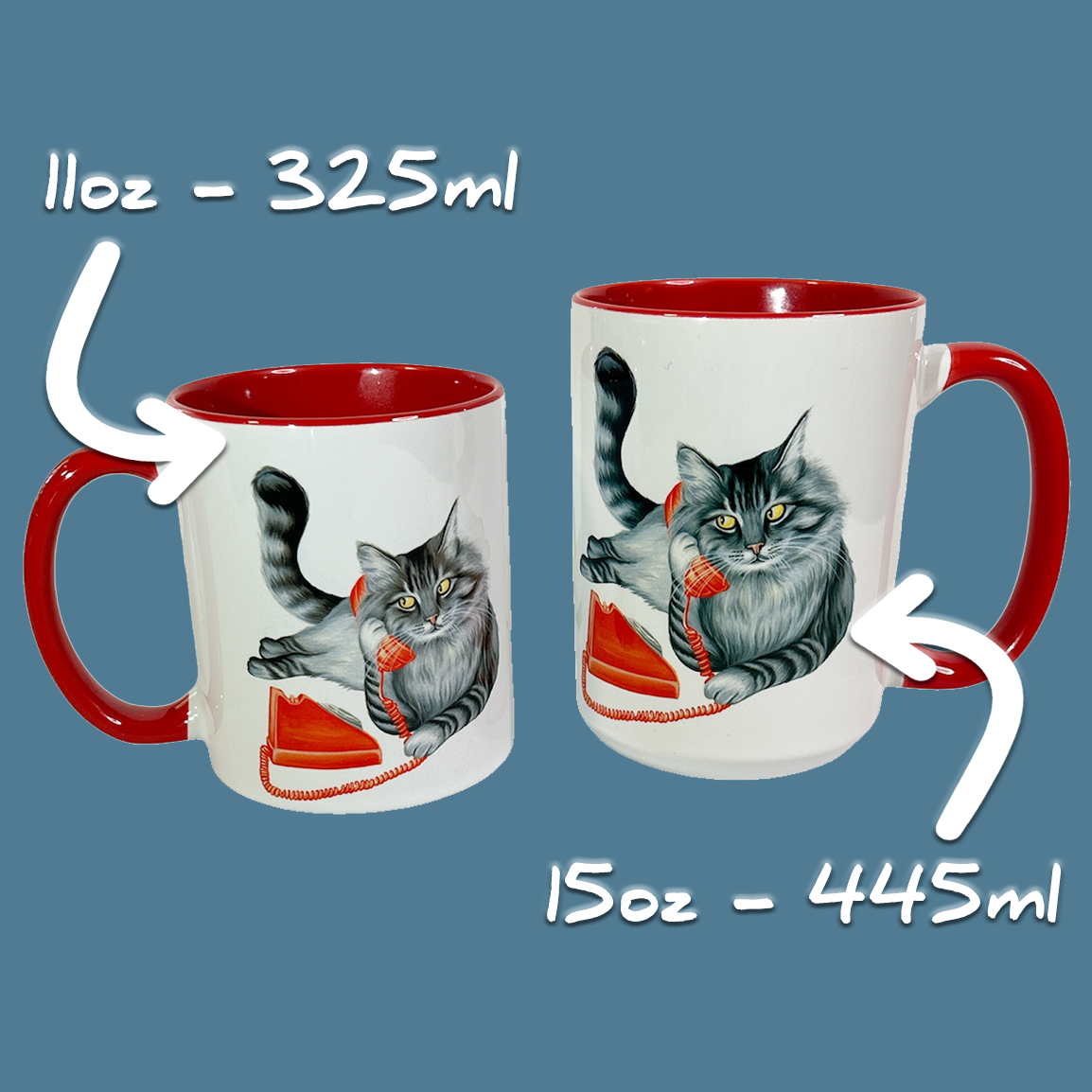 Cat on the Phone Mug - 0