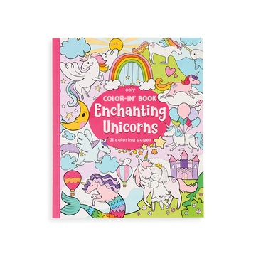 Enchanting Unicorns Colouring Book - Enchanting Unicorns coloring book with pastel unicorns and rainbows, unique handmade Canadian kids gift.