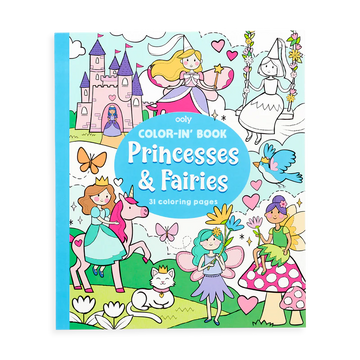 Princesses & Fairies Colouring Book - Princesses & Fairies coloring book with whimsical fairy-tale illustrations, unique handmade Canadian gift.