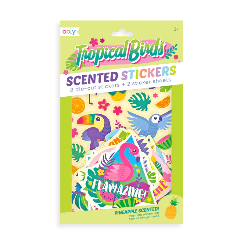 Tropical Birds Scented Scratch Stickers